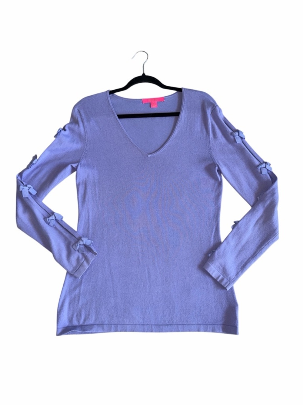 Lilly Pulitzer Edina V-Neck Sweater Color Sea Urchin Purple Size M - Picture 3 of 9